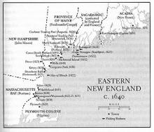 Map of Eastern New England, c. 1640