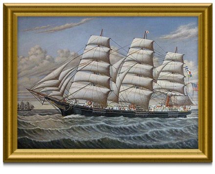 Painting of a tall ship