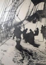 Crew Working on Deck in a Storm